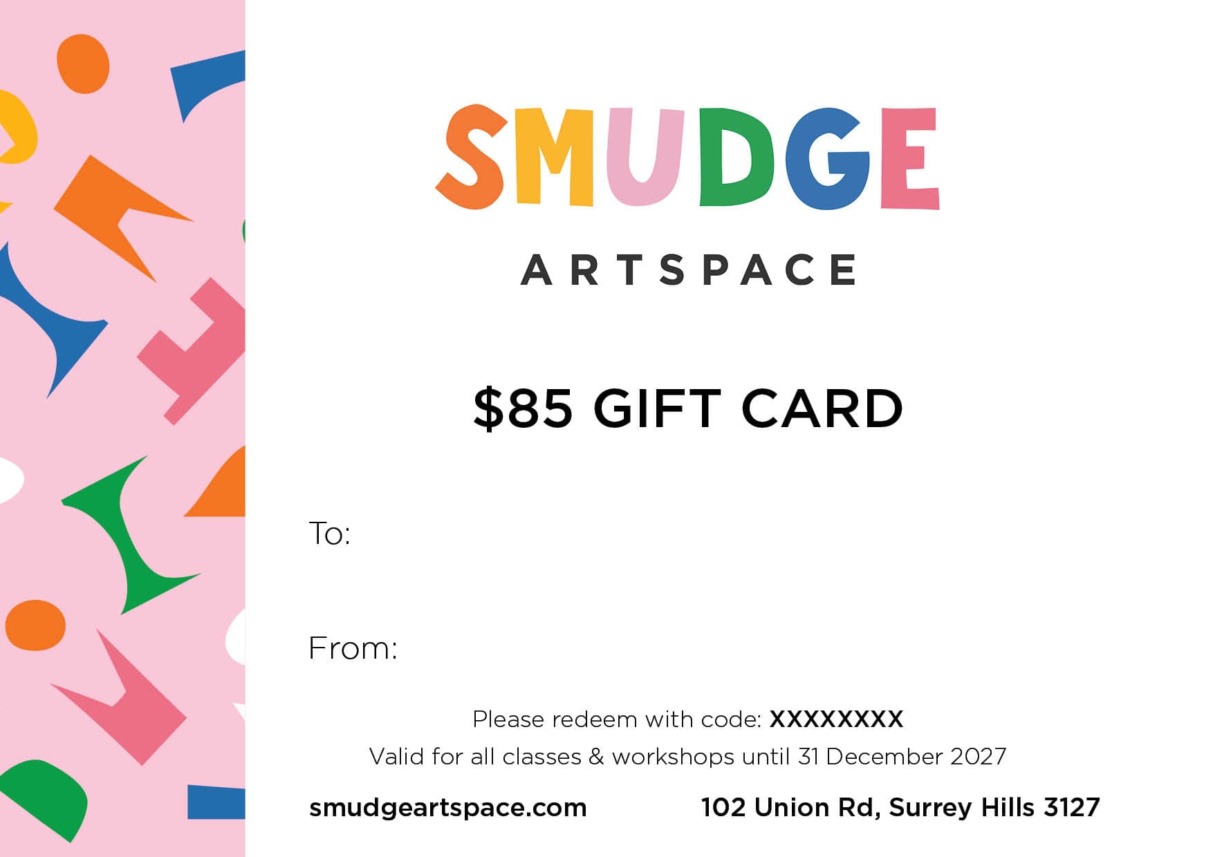 Smudge Artspace gift card