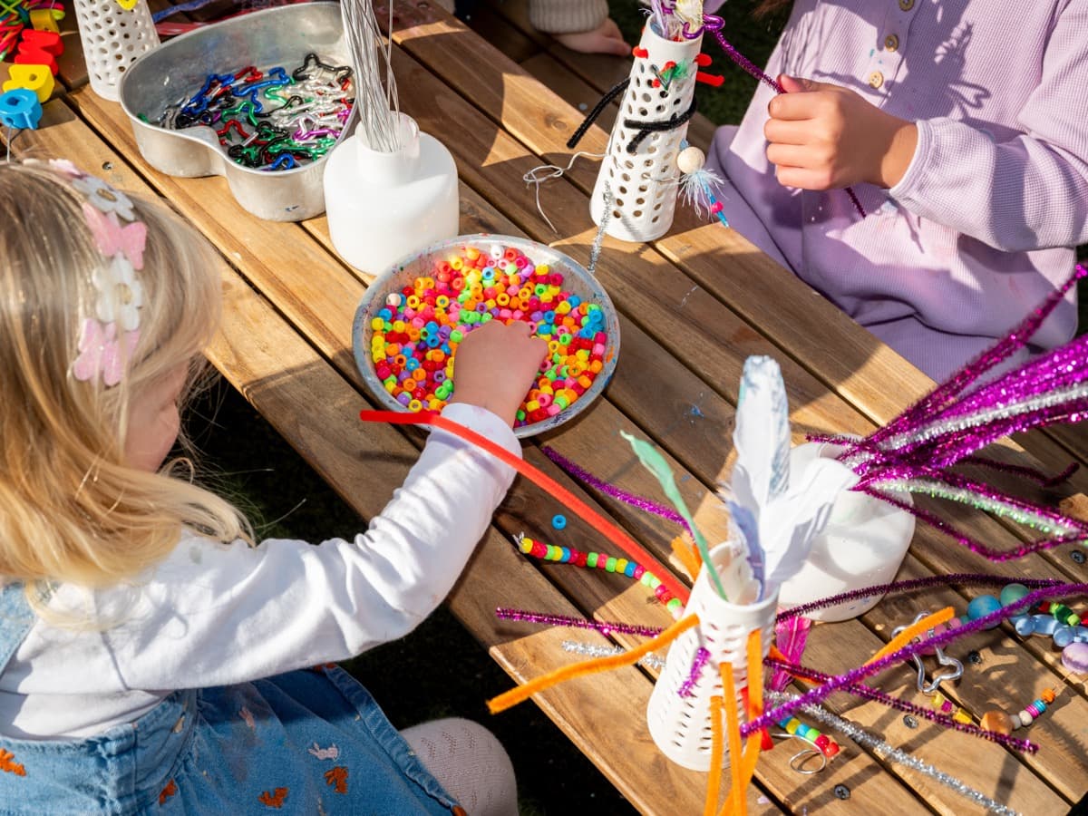 Outdoor crafts in the Smudge courtyard