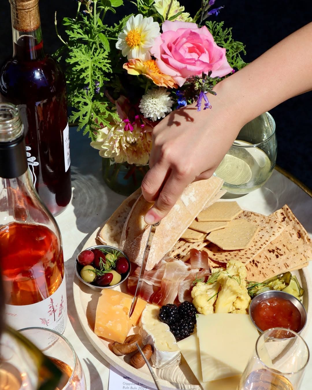 Wine and cheese plate