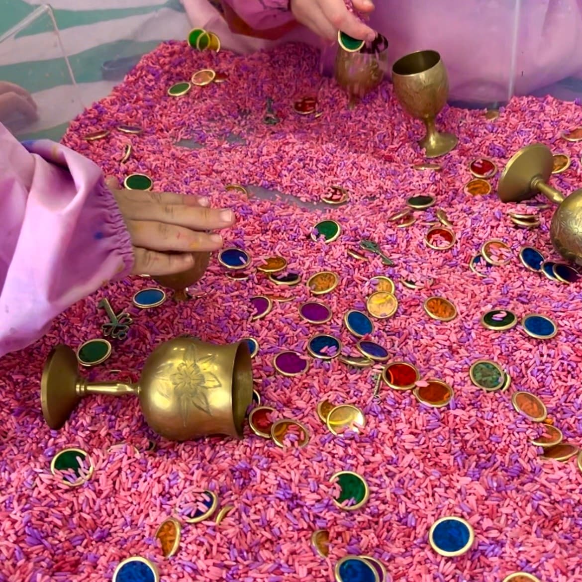 DIY Coloured Rice for Sensory Play