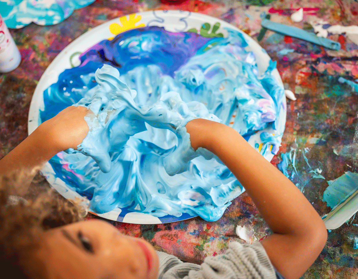 A child’s painting from the Smudge Artspace studio.